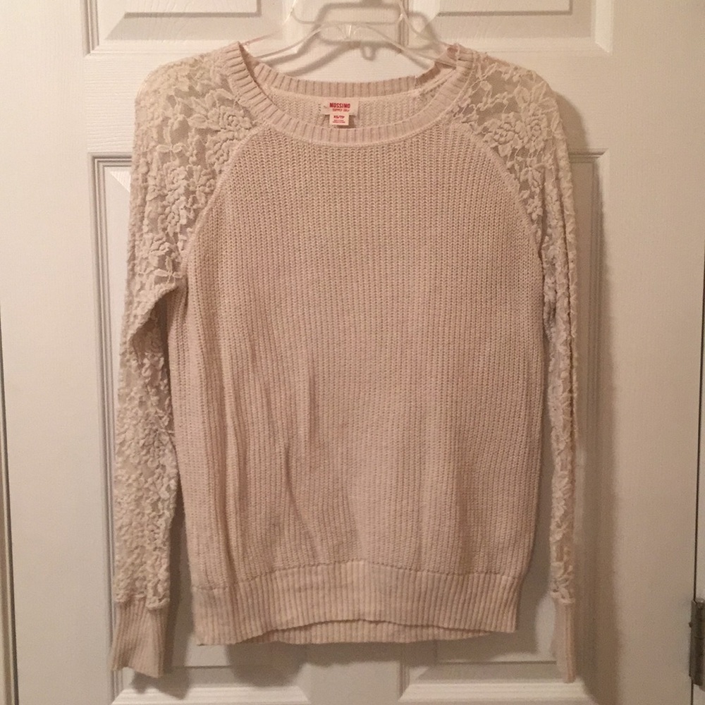 Mossimo Sweater with Lace Sleeves